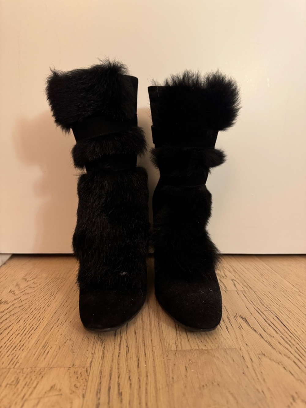 Helmut Lang Vintage A/W 2003 Suede & Fur Wedges - Picture 3 of 7